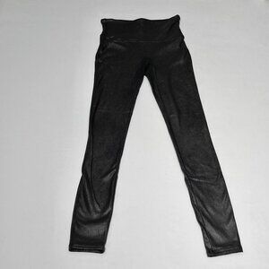 SPANX Black Faux Leather Leggings Women’s Medium High Rise